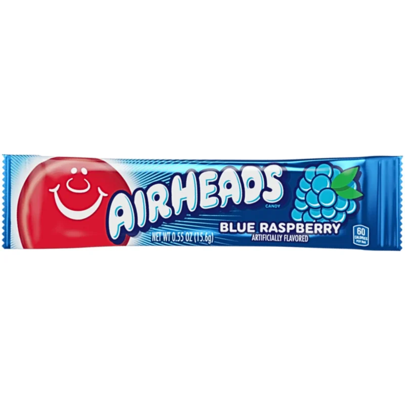 Airheads mėlynųjų aviečių skonio kramtomi batonėliai 16g