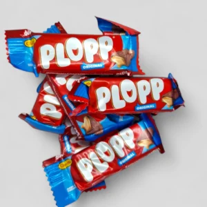Plopp šokoladinis saldainis su karamelės įdaru