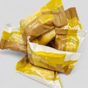 Milkshake bananų ir karamelinio skonio saldainiai