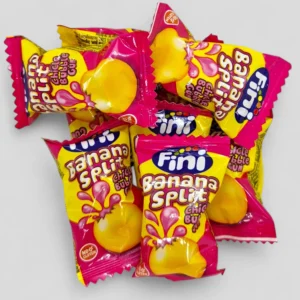 Fini bananinė kramtomoji guma su braškių įdarų